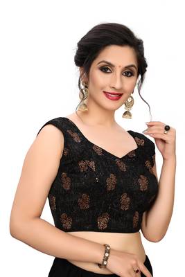 Black Women'S Printed Silk Blouse 3