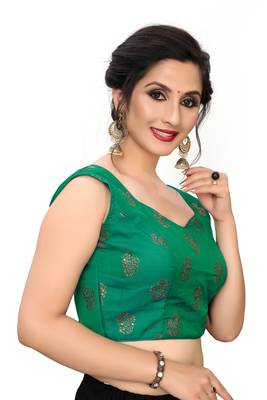 Green Women'S Printed Silk Blouse 3