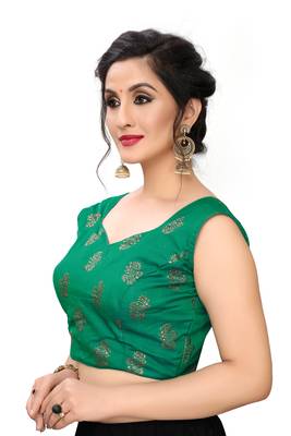 Green Women'S Printed Silk Blouse 4