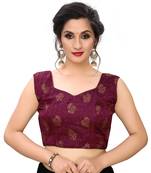 Purple Women'S Printed Silk Blouse