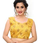 Yellow Women'S Printed Silk Blouse