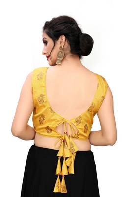 Yellow Women'S Printed Silk Blouse 2