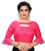 Pink Women'S Printed Silk Blouse