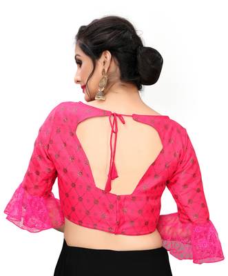Pink Women'S Printed Silk Blouse 2