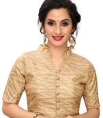 Beige Women'S Printed Silk Blouse
