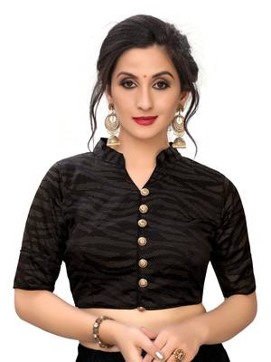 Black Women'S Printed Silk Blouse 1