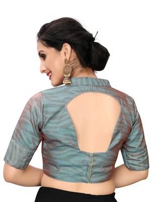 Grey Women'S Printed Silk Blouse 2