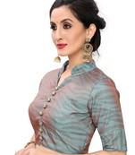 Grey Women'S Printed Silk Blouse