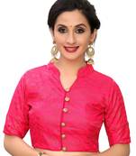 Pink Women'S Printed Silk Blouse
