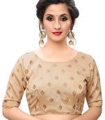 Beige Women'S Printed Silk Blouse