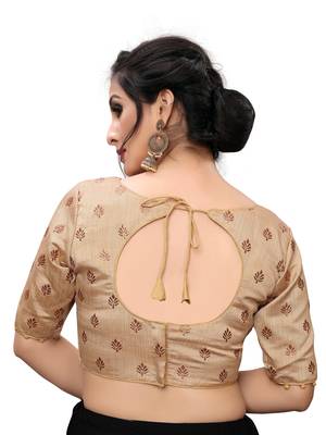 Beige Women'S Printed Silk Blouse 2