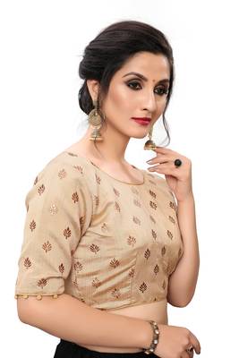 Beige Women'S Printed Silk Blouse 3