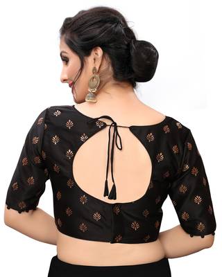 Black Women'S Printed Silk Blouse 2