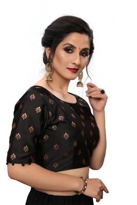 Black Women'S Printed Silk Blouse 3