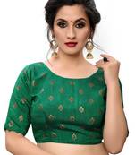 Green Women'S Printed Silk Blouse