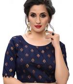 Blue Women'S Printed Silk Blouse