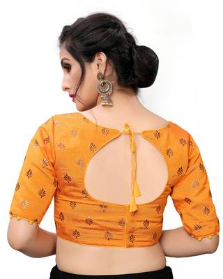 Orange Women'S Printed Silk Blouse 2