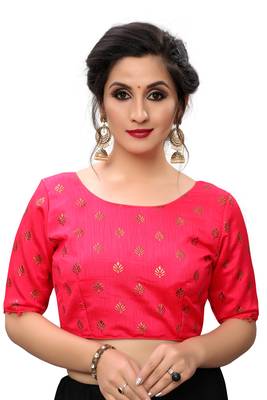 Pink Women'S Printed Silk Blouse 1