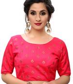 Pink Women'S Printed Silk Blouse