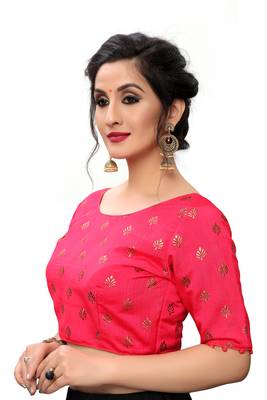 Pink Women'S Printed Silk Blouse 4
