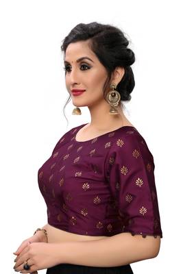 Purple Women'S Printed Silk Blouse 4