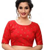 Red Women'S Printed Silk Blouse
