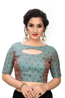 Grey Women'S Printed Silk Blouse 1
