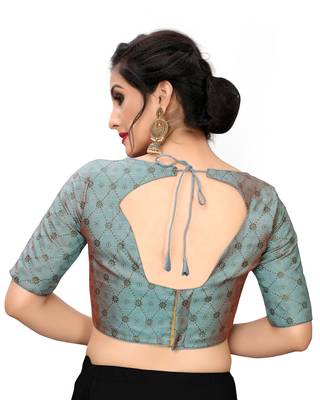 Grey Women'S Printed Silk Blouse 2
