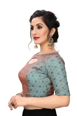 Grey Women'S Printed Silk Blouse 4