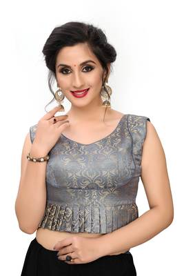 Grey Women'S Jacquard Blouse 1