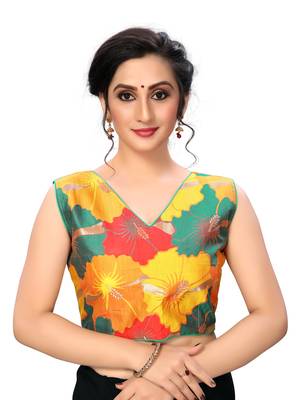 Dark Green Women'S Printed Cotton Blouse 1