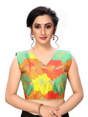 Light Green Women'S Printed Cotton Blouse 1