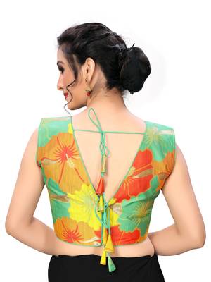 Light Green Women'S Printed Cotton Blouse 2