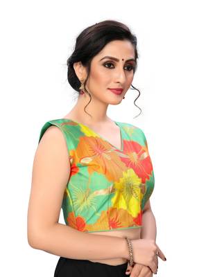 Light Green Women'S Printed Cotton Blouse 4