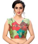 Green Women'S Printed Cotton Blouse