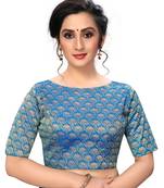 Blue Women'S Jacquard  Blouse