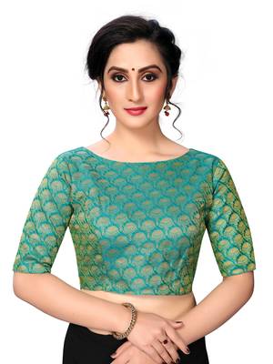 Green Women'S Jacquard  Blouse 1