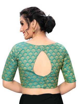 Green Women'S Jacquard  Blouse 2