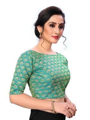 Green Women'S Jacquard  Blouse 4