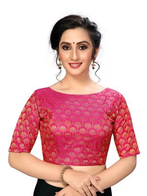Pink Women'S Jacquard  Blouse 1