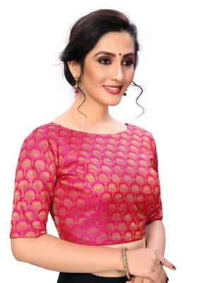 Pink Women'S Jacquard  Blouse 4