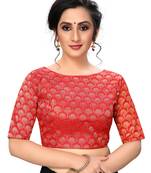 Red Women'S Jacquard  Blouse