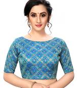 Blue Women'S Jacquard  Blouse