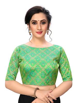 Green Women'S Jacquard  Blouse 1
