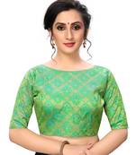 Green Women'S Jacquard  Blouse