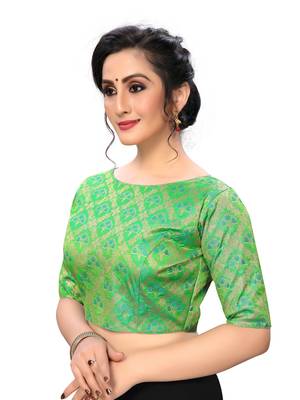 Green Women'S Jacquard  Blouse 3