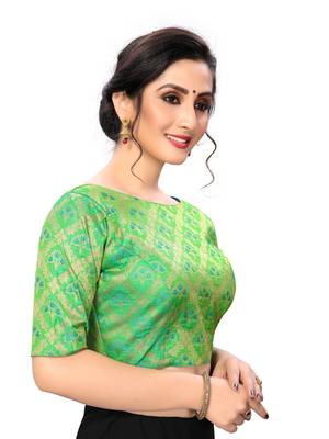 Green Women'S Jacquard  Blouse 4
