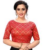 Red Women'S Jacquard  Blouse