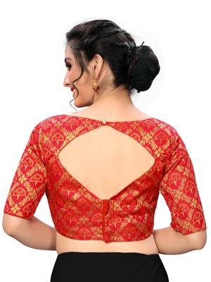 Red Women'S Jacquard  Blouse 2