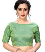 Green Women'S Jacquard  Blouse